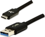 Kabllo USB Logo USB A në USB C, 2 m, USB 3.2 Gen 1, e zezë