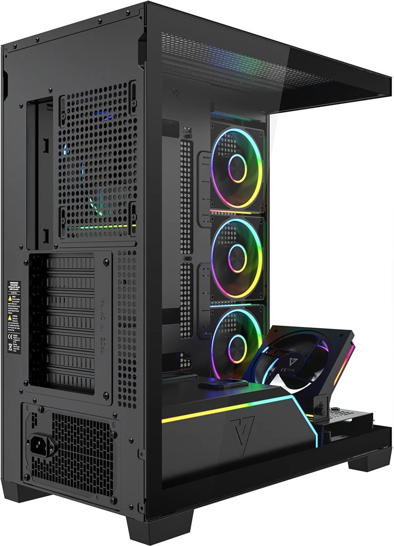 Kuti kompjuteri MODECOM Volcano Stellar Plus ARGB, Midi Tower, 5 ventilatorë ARGB, e zezë
