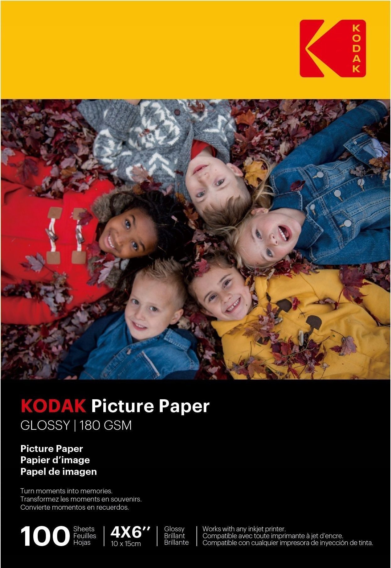 Фотографска хартија Kodak, A6 10x15 cm, сјајна, 180 g/m², 100 листови