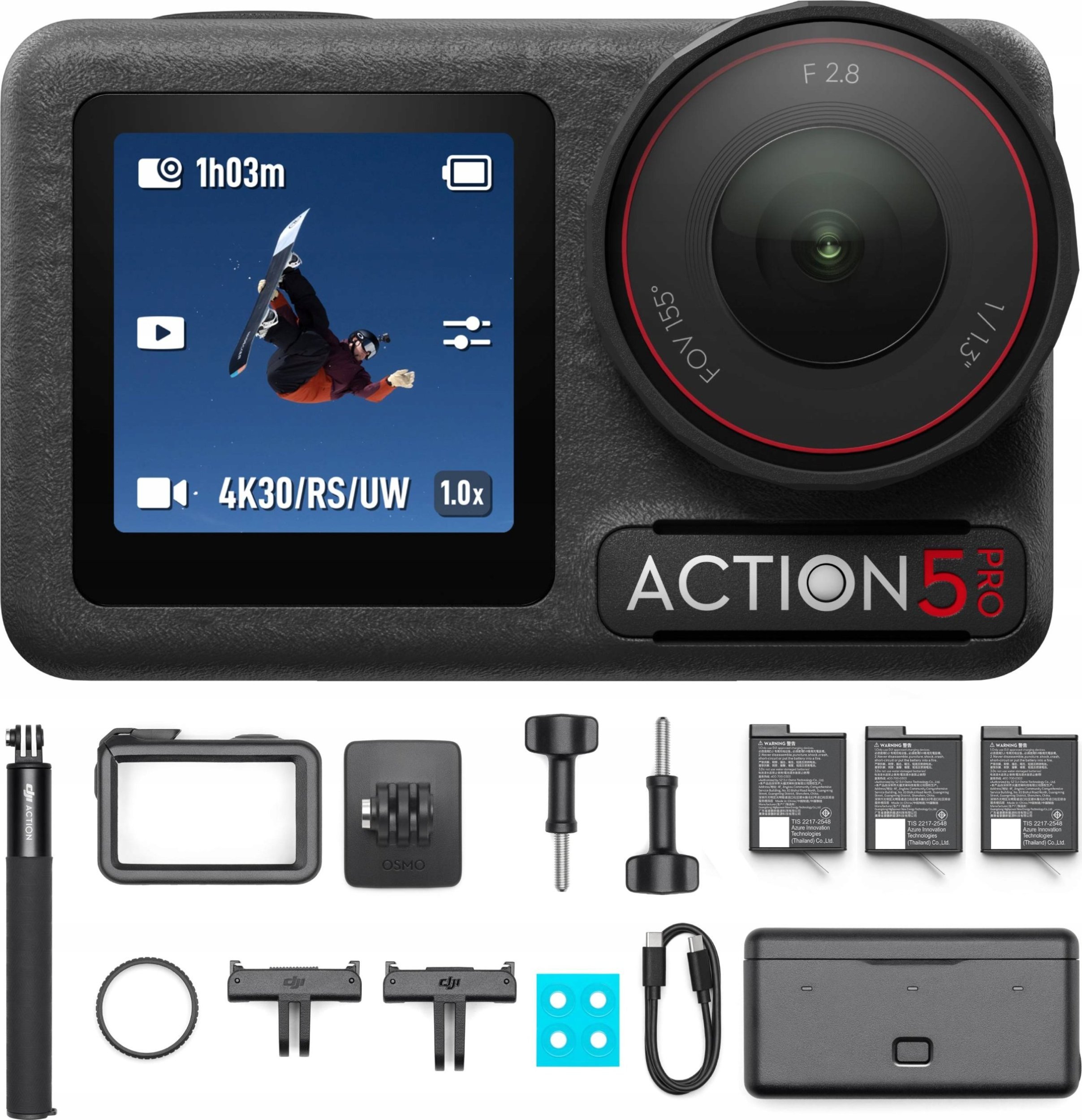 Kamerë DJI Osmo Action 5 Pro Adventure Combo, e zezë