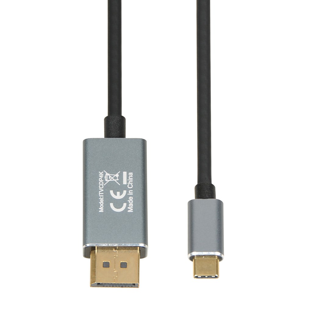 Kabllo iBOX ITVCDP4K, USB-C në DisplayPort, 1.8m, 4K 60Hz, i zi