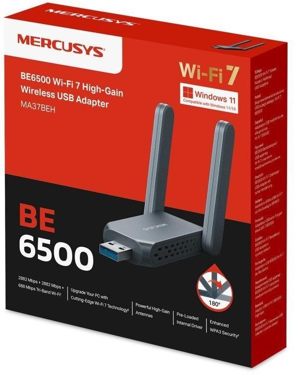 Adapter USB WiFi MERCUSYS MA37BEH, WiFi 7, AC1300, USB 3.0
