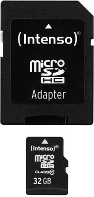 Kartë memorie Intenso MicroSDHC, 32Gb, e zezë
