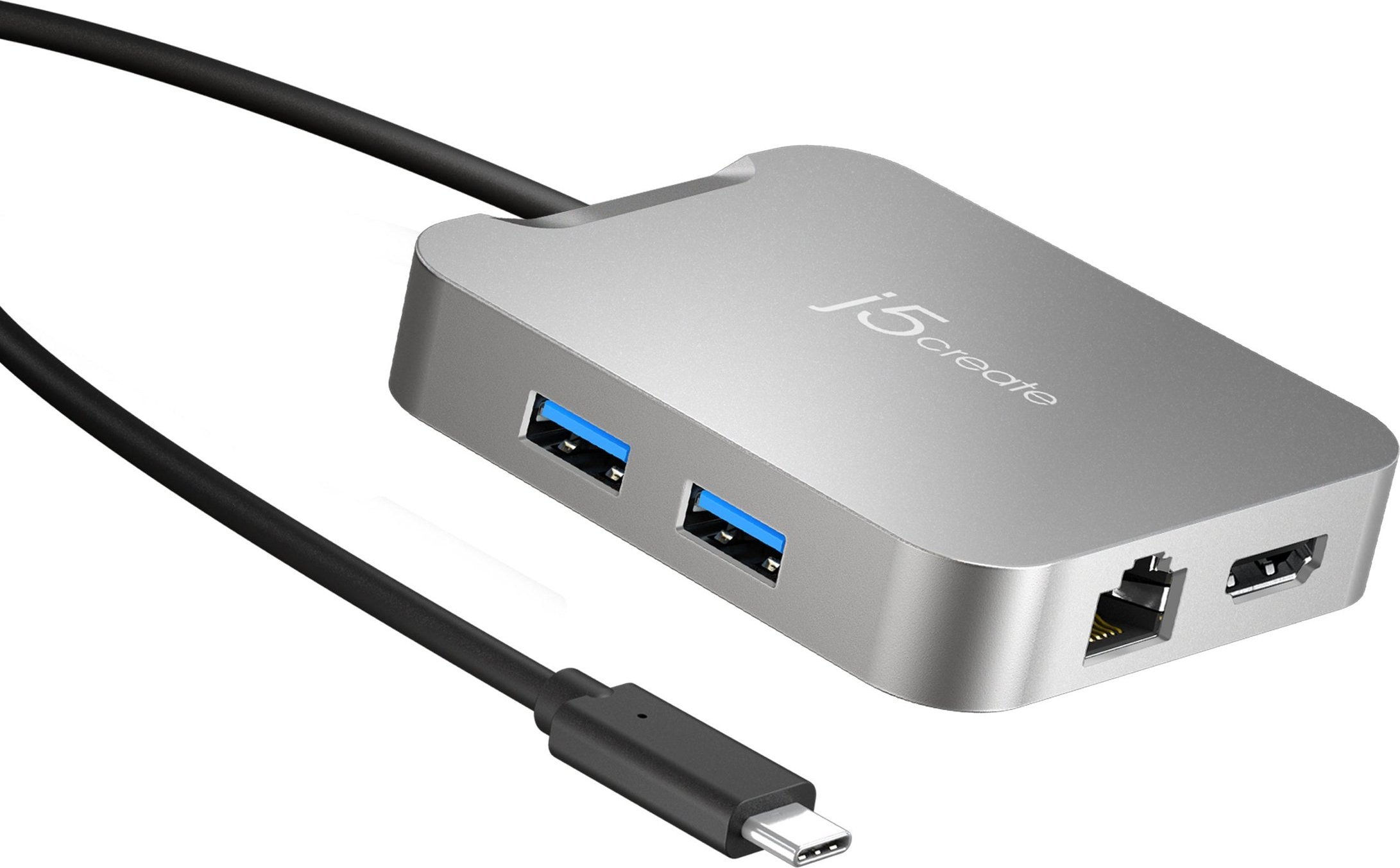 Adapter USB C j5create JCD391 4K60 Elite, PD 86W, shumë porte, argjendtë