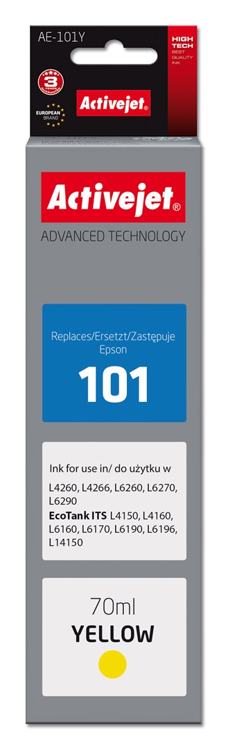 Ngjyrë për printer Activejet AE-101Y, 70ml, e verdhë 