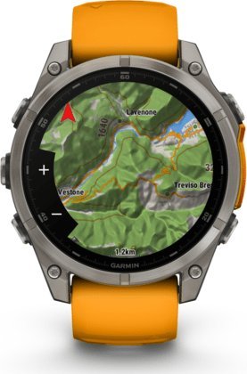 Паметен часовник Garmin Fenix 8 AMOLED Sapphire, 47mm, GPS, портокалов