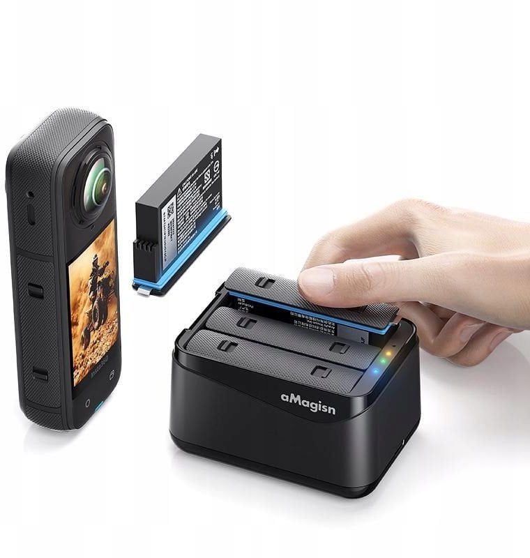 USB полнач Puluz aMagisin TBD06060566, за 3 батерии Insta360 X5, USB C, црн