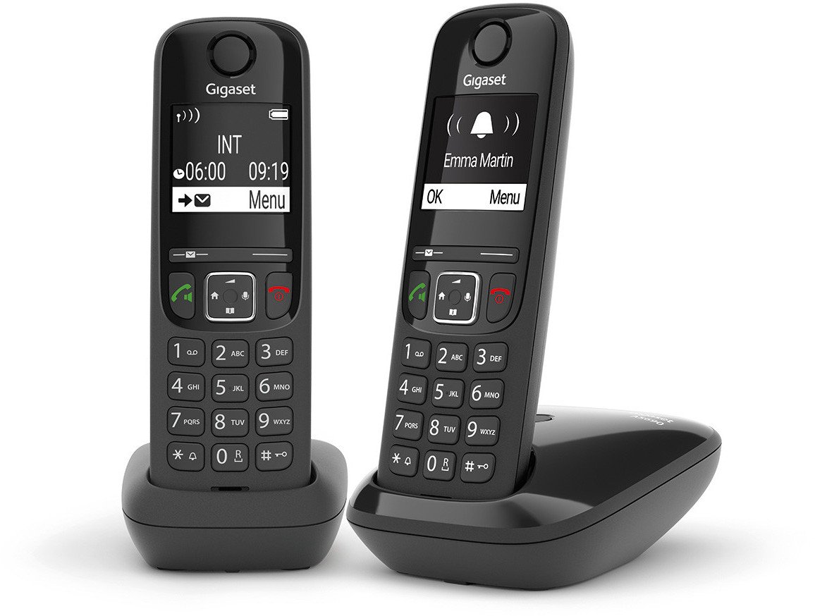 Telefon pa tel Gigaset AS690 Duo, DECT, me dy aparate, i zi