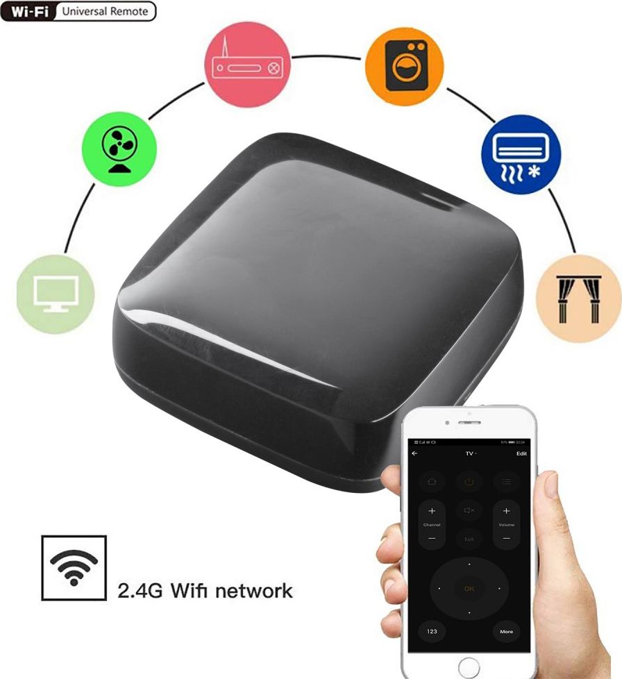 Telekomandë universale smart Woox Pilot R4294, Wi‑Fi, IR, e zezë