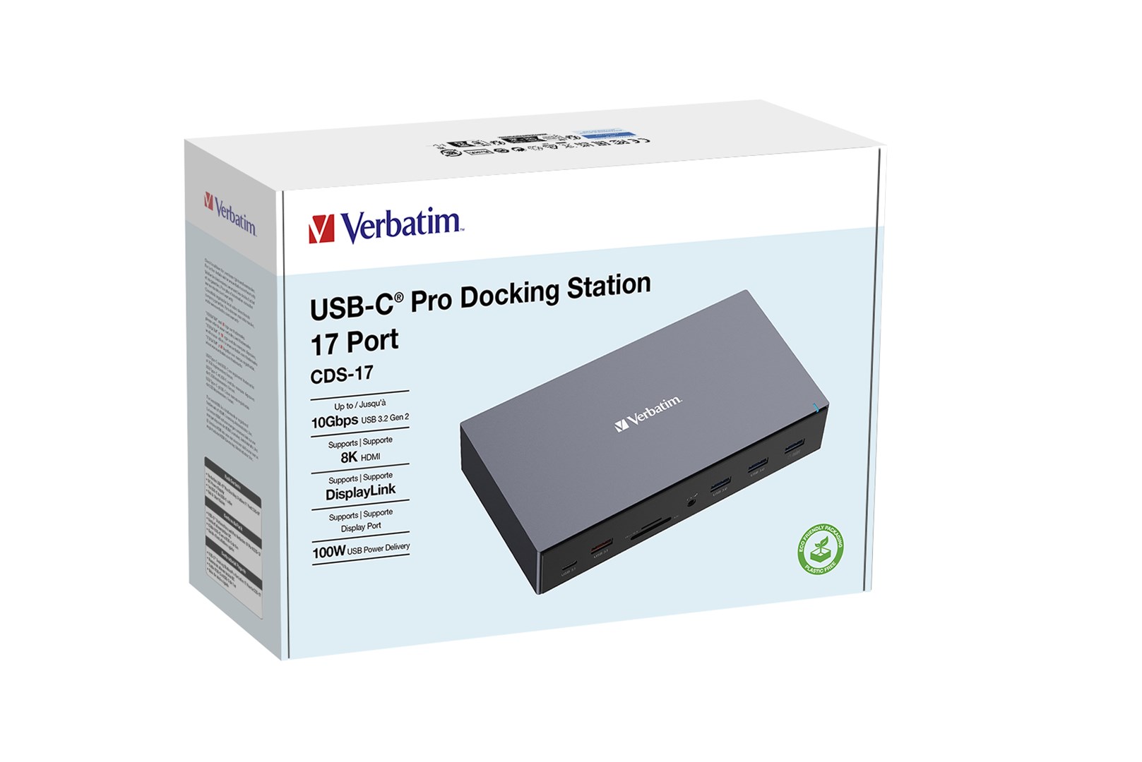 Докинг станица Verbatim USB-C Pro, 17 порти, сива
