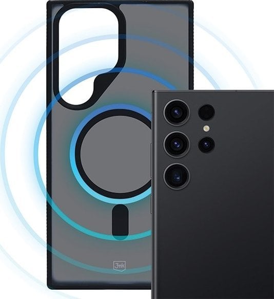 Kapak telefoni 3MK Smoke MagCase, për Samsung Galaxy S23 Ultra, me MagSafe, gjysmë transparent