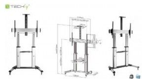 Qëndrim dyshemeje për TV Techly ICA-TR24, 60" 100", deri 100kg, i zi