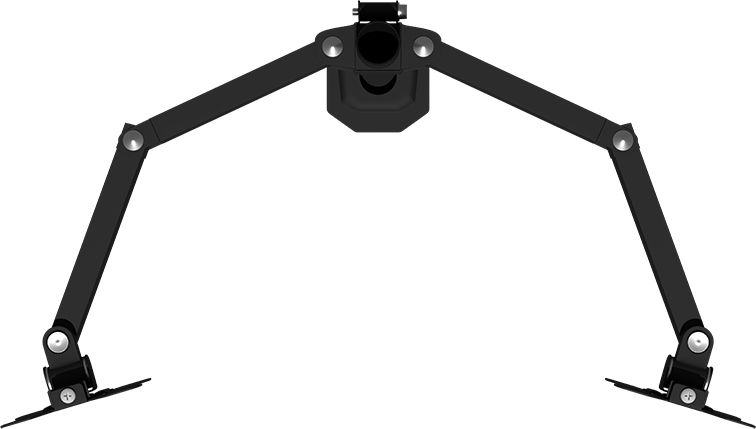 Mbajtës tavoline për dy monitorë BLOW Drk Pro 2 76-871, rregullim lartësie dhe këndi, i zi