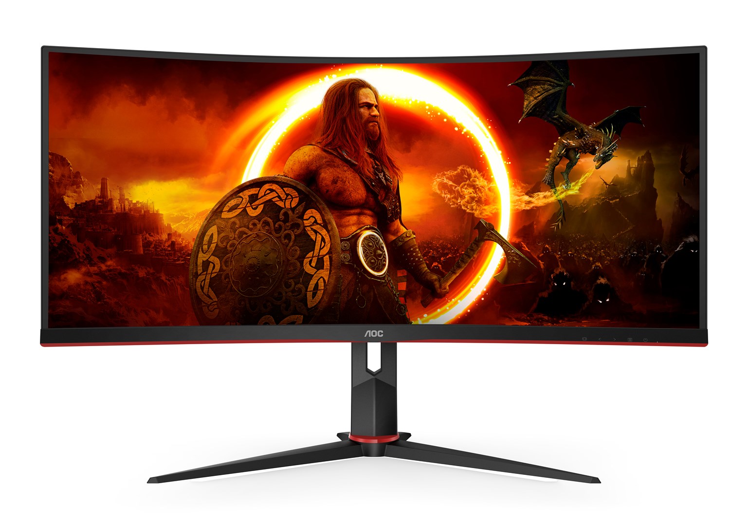 Монитор AOC Гејминг CU34G2XP/BK, 34\", WQHD, 180Hz, црн
