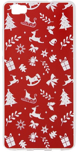 Mbrojtëse plastike Epico Red Xmas për Huawei P8 Lite, e kuqe