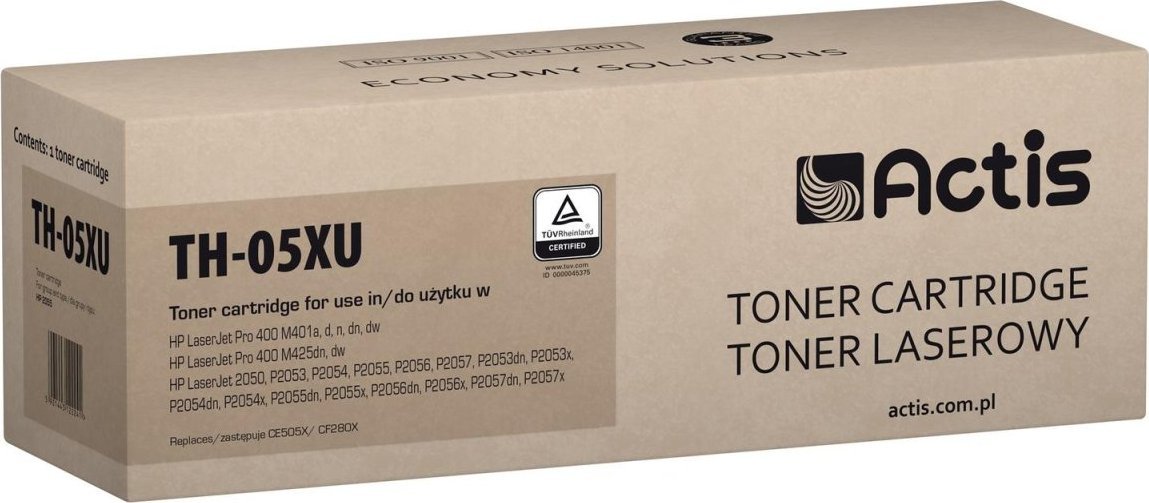 Toner printeri Actis TH-05XU, zëvendësues për HP 05X CE505X CF280X, 7200 faqe, i zi