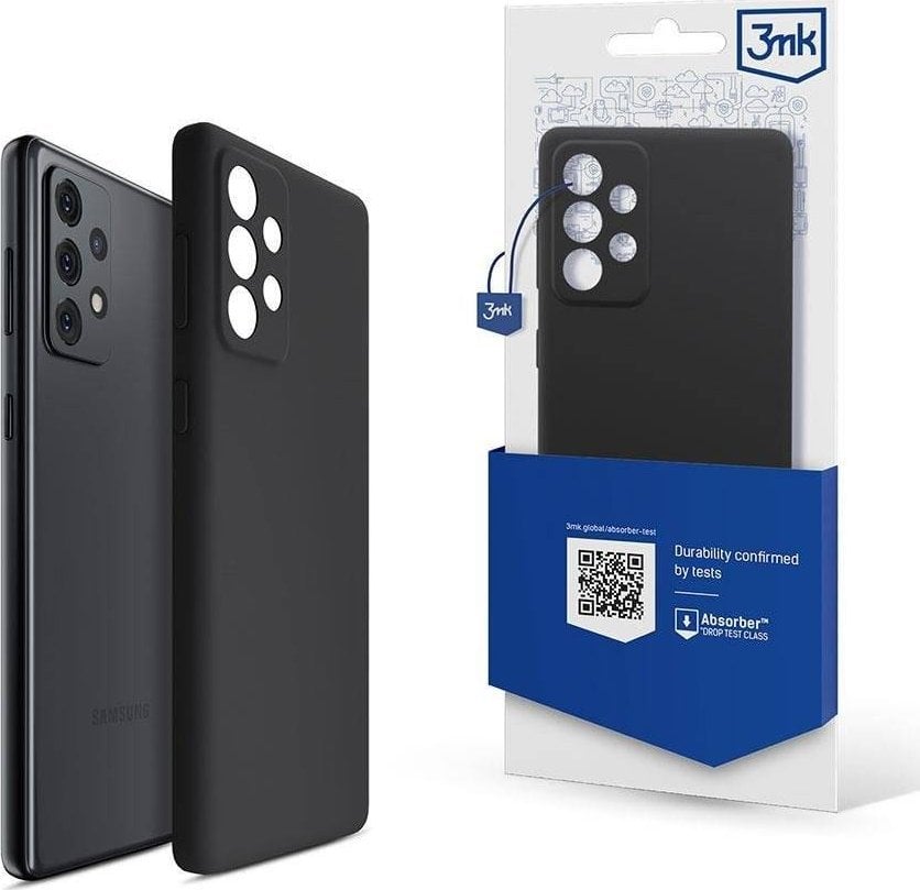 Mbulesë silikoni 3MK për Samsung Galaxy A33 5G, mikrofibër e brendshme, e zezë