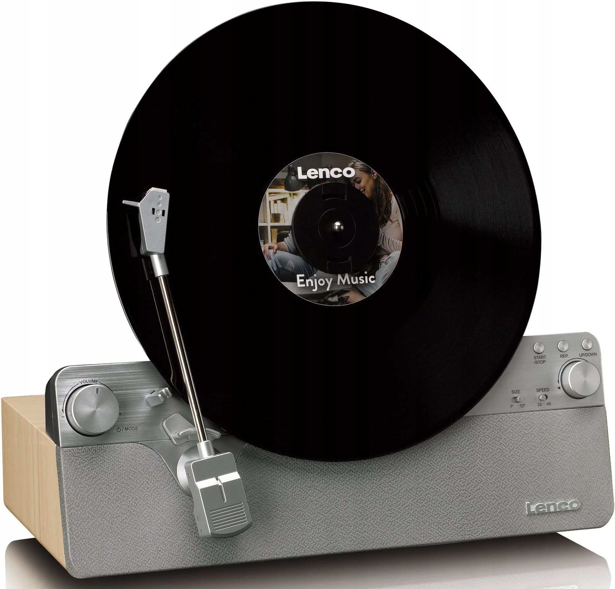 Gramafon Lenco LS Series Lsa 071, riprodhim vinyl, argjend dhe dru