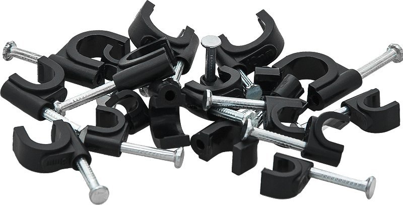 Држач за кабли FLOP O 6, дијаметар 6 mm, сет 100 парчиња, црн