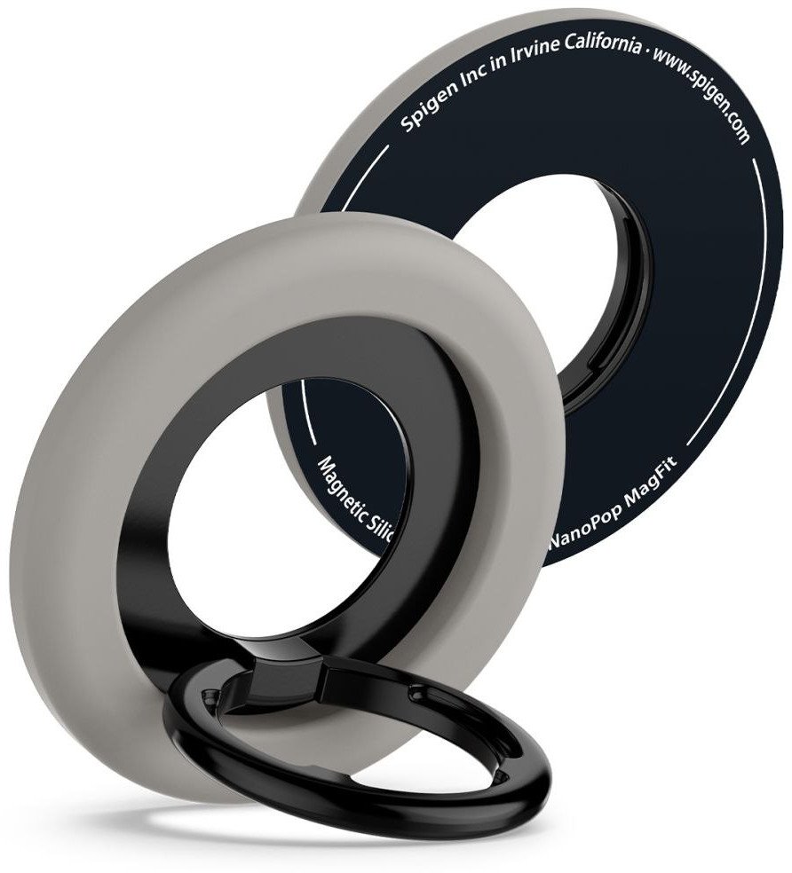 Mbajtëse telefoni Spigen Nano Pop MagSafe, për tavolinë, gri truffle