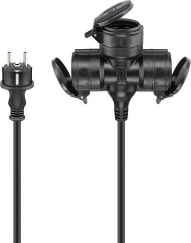 Zgjatës elektrik Renkforce Pro Outdoor Triple, 5m, 3 priza, i zi