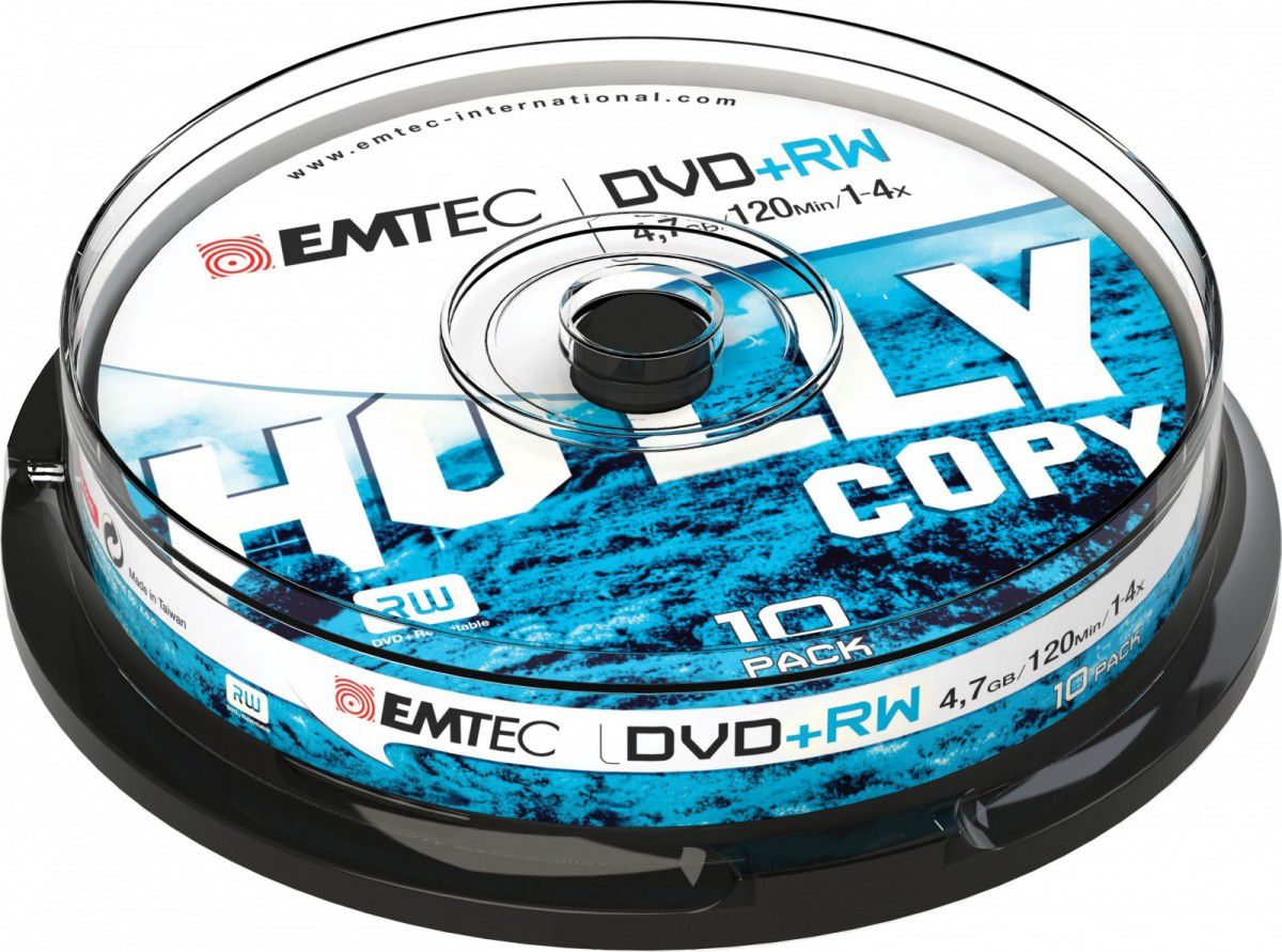 Disk DVD RW Emtec ECOVPRW47104CB, 4.7GB, set 10 copë