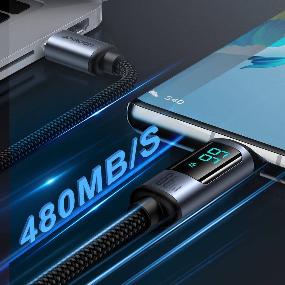 Kabllo karikimi Joyroom S AC066A16, USB A në USB C, 1.2 m, 66W, e zezë