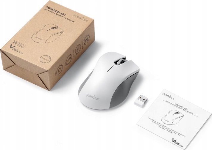 Mouse wireless Perixx PERIMICE-621, optik 1600 dpi, 2.4 GHz, gri