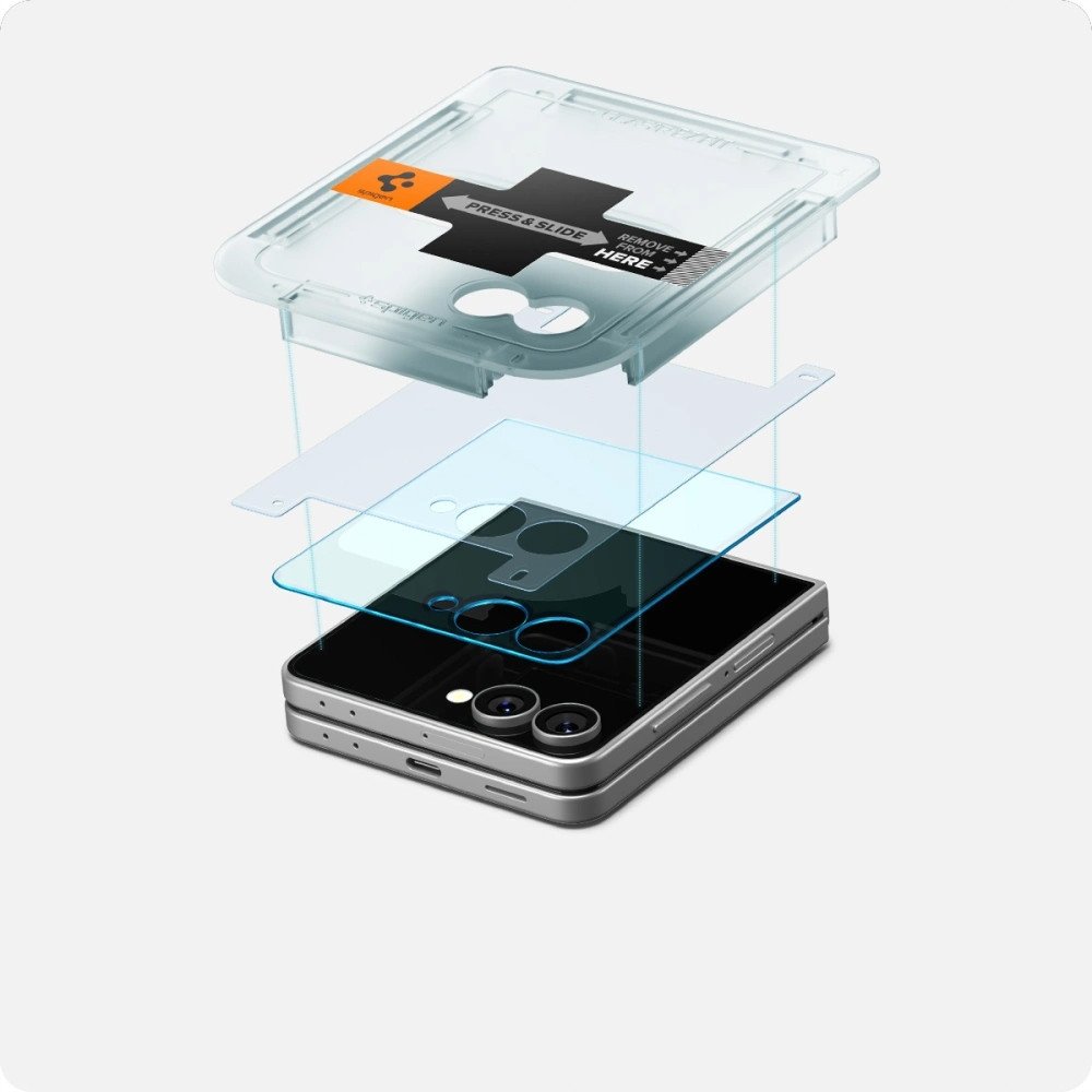 Xham mbrojtës Spigen Glas TR EZ Fit HD për Samsung Galaxy Z Flip7, 2 copë, transparent