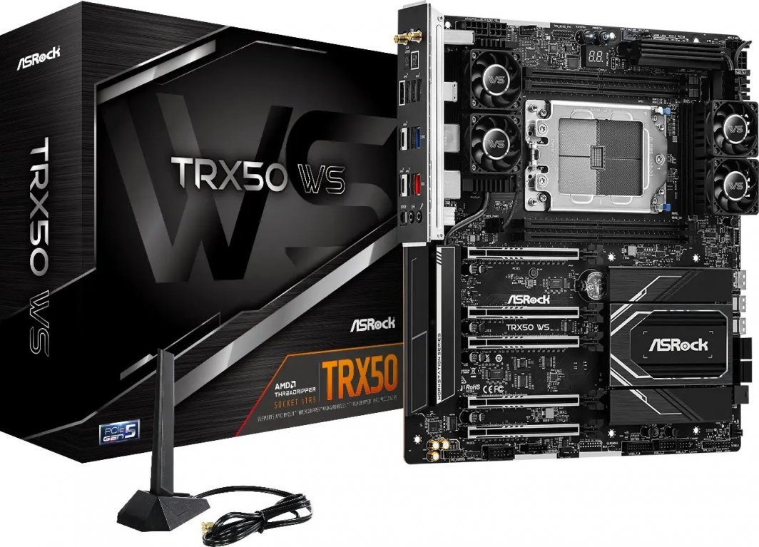 Pllakë amë ASRock TRX50 WS, 3x PCIe Gen5 x16, DDR5 ECC 1TB, e zezë