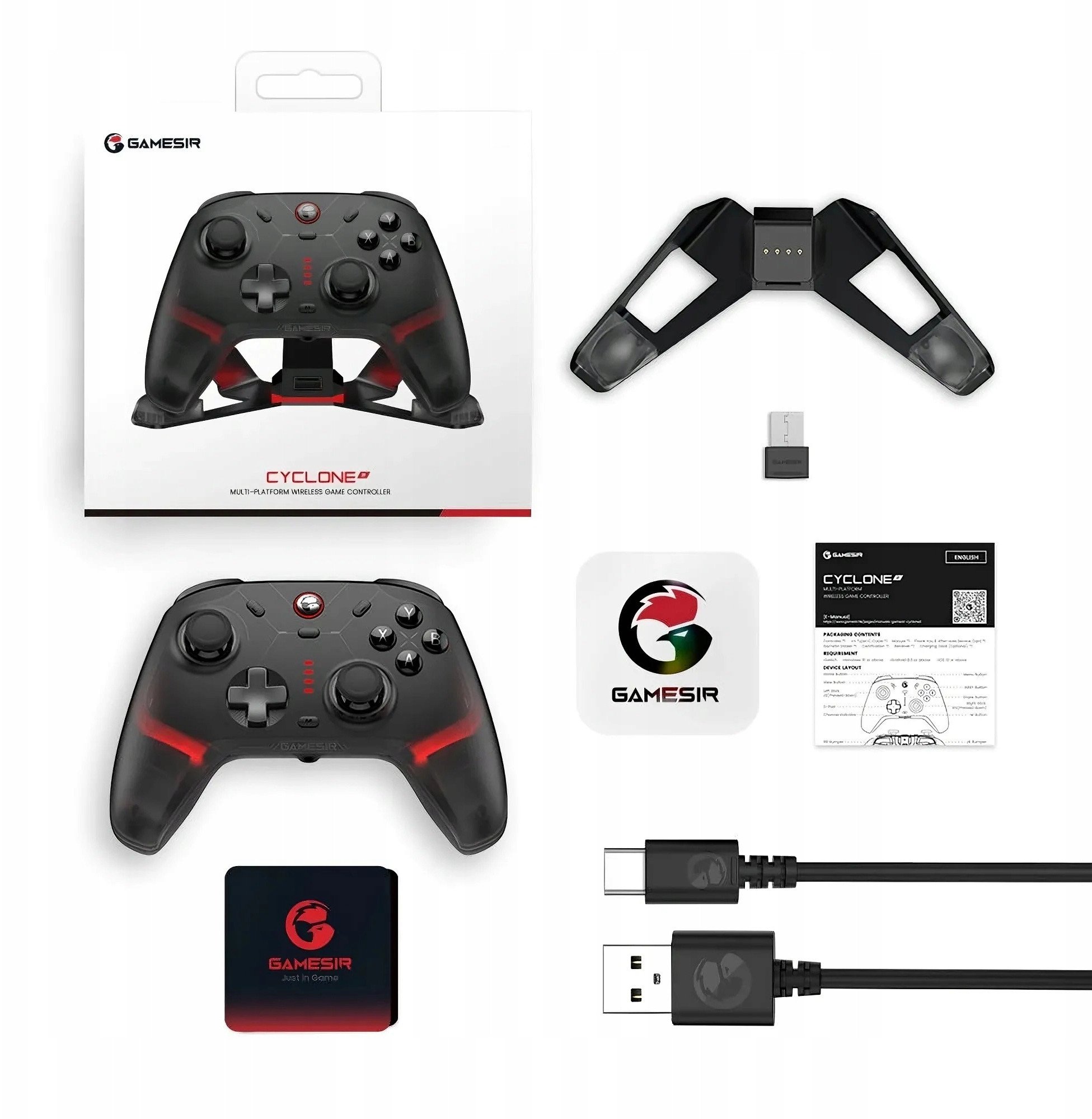 Gamepad GameSir Cyclone 2, со кабел, за PC, црн
