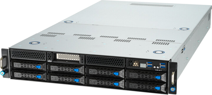 Foto e Server ASUS ESC4000A-E10 / 1600W, EPYC, LGA4094, 8x RAM, 8x3,5 "/ 2,5" SATA / SAS + 2xNVMe Hot-swap, 1600W, 2U