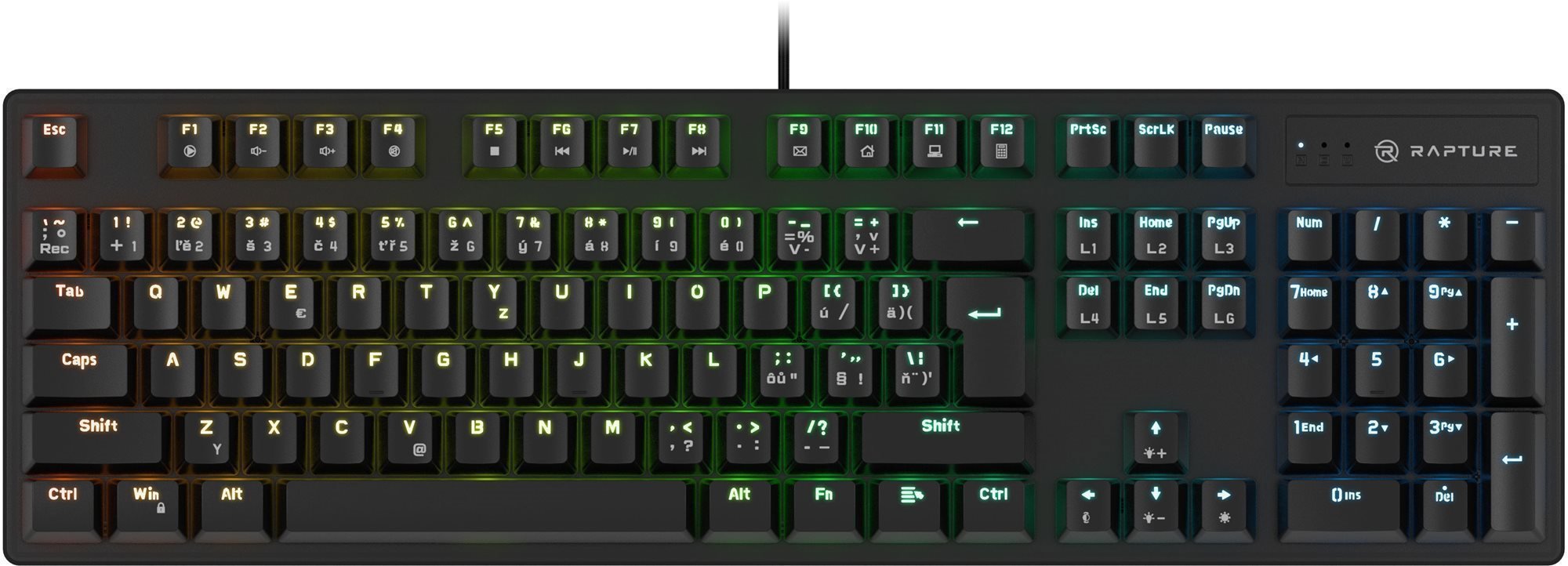 Tastierë mekanike Rapture X‑RAY Outemu Red, RGB, e zezë