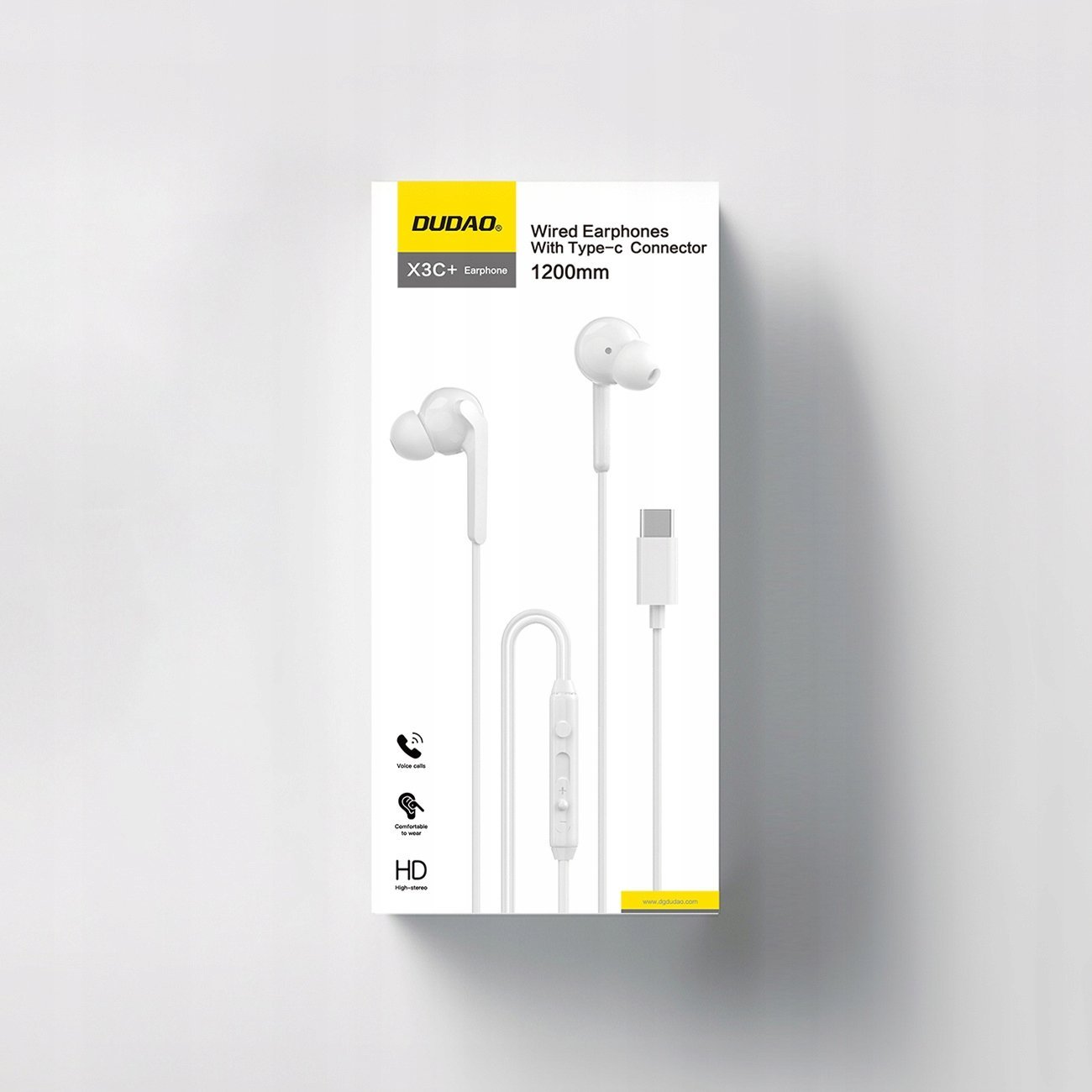Kufje me kabllo Dudao X3C+, USB-C, 1.2m, të bardha
