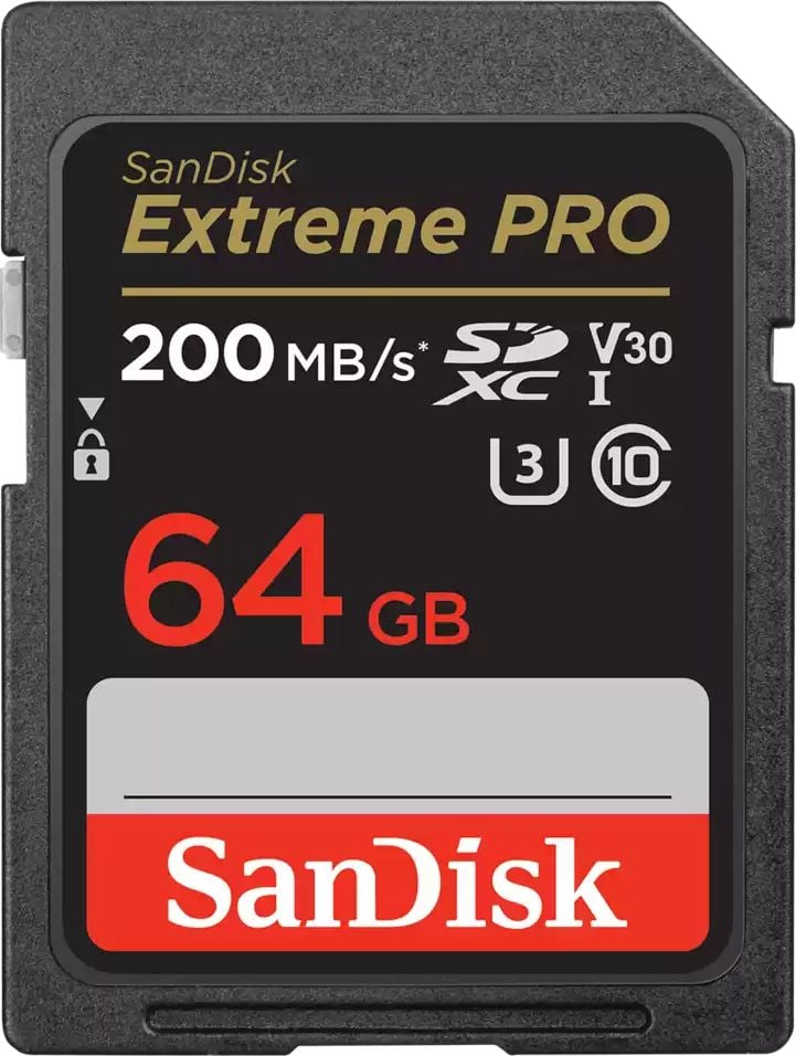 Kartë memorie SanDisk Extreme PRO SDXC, 64GB, Class 10 UHS I U3 V30