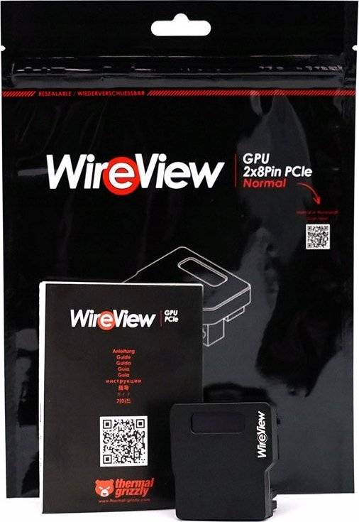 Matës energjie GPU Thermal Grizzly WireView, 2x 8-Pin PCIe, ekran OLED, Reverse