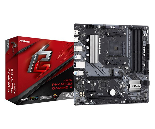 Pllakë amë Asrock A520M Phantom Gaming 4 AMD A520 Socket AM4  micro ATX