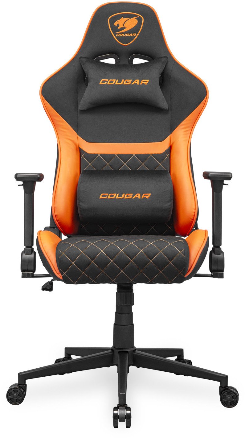 Karrige gaming Cougar Armor One V2 F, tekstil, deri 120kg, e zezë portokalli