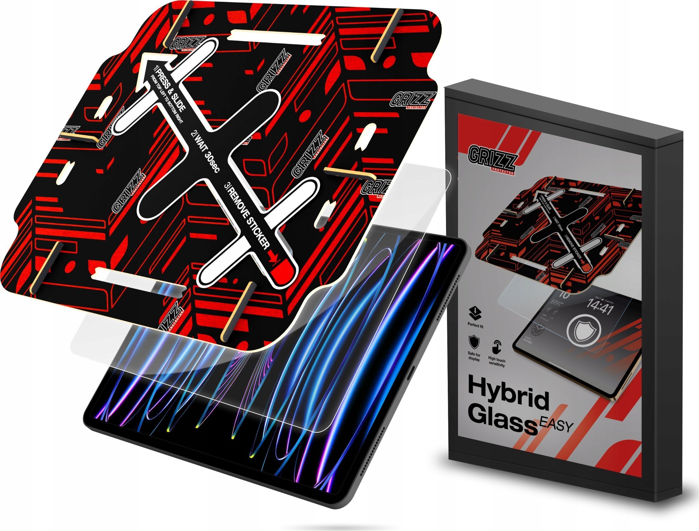 Xham hibrid mbrojtës GrizzGlass HybridGlass Easy për iPad Pro 11" 6th Gen, transparënt