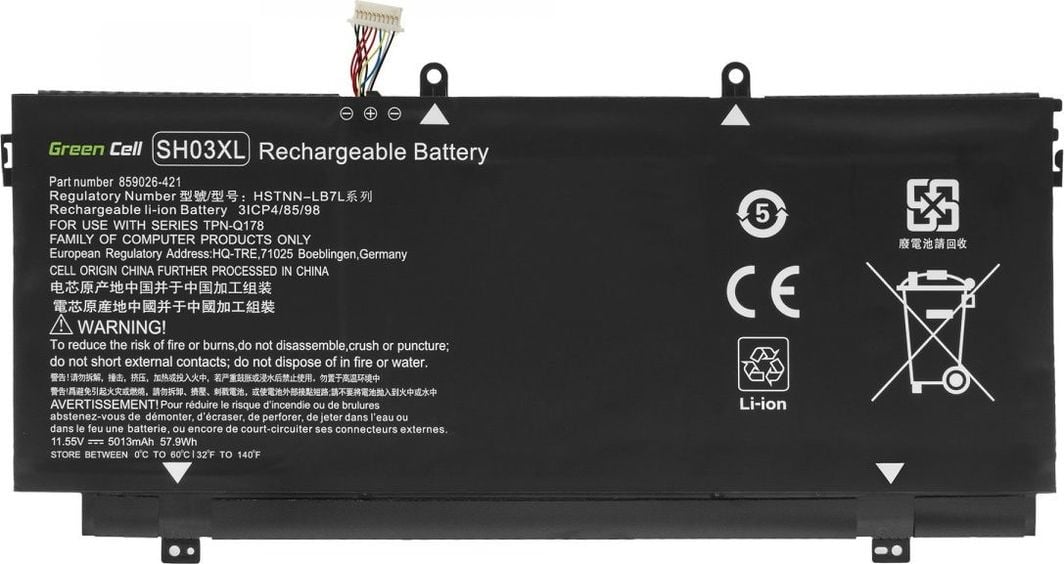 Bateri laptopi Green Cell SH03XL, 4200mAh, për HP Spectre x360 13-AC 13-W