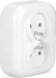 Prizë dyshe sipërfaqësore Montis EXTENSA MT082Z, me tokëzim, IP20, e bardhë