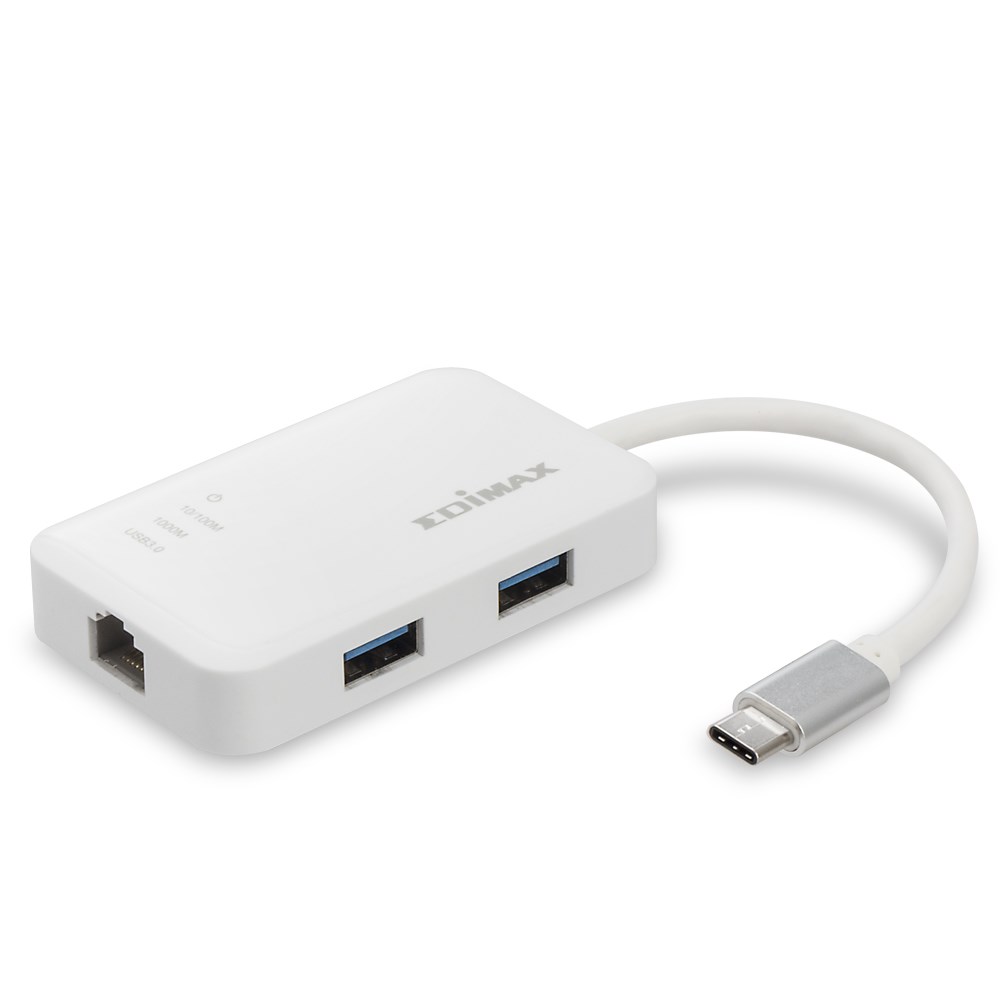 Qendër USB Edimax USB-C, 3 porte USB 3.0, Gigabit Ethernet, i bardhë