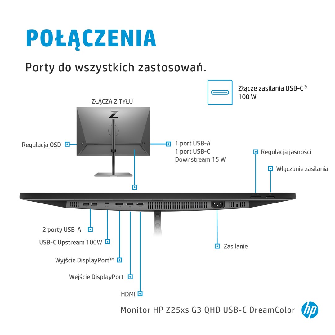 Monitor HP Z25xs G3, 25", 2560 x 1440, i zi