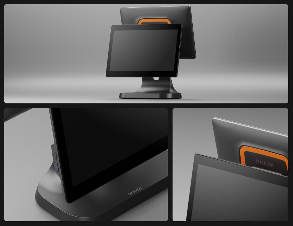 Sistem POS SUNMI T2 Lite L1573, ekran 15.6" me prekje, 4GB RAM 64GB, zi portokalli