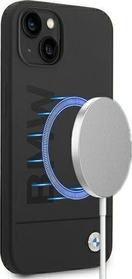 Mbulesë telefoni BMW BMHMP14MSLBLBK për iPhone 14 Plus 6.7", silikoni, MagSafe, e zezë