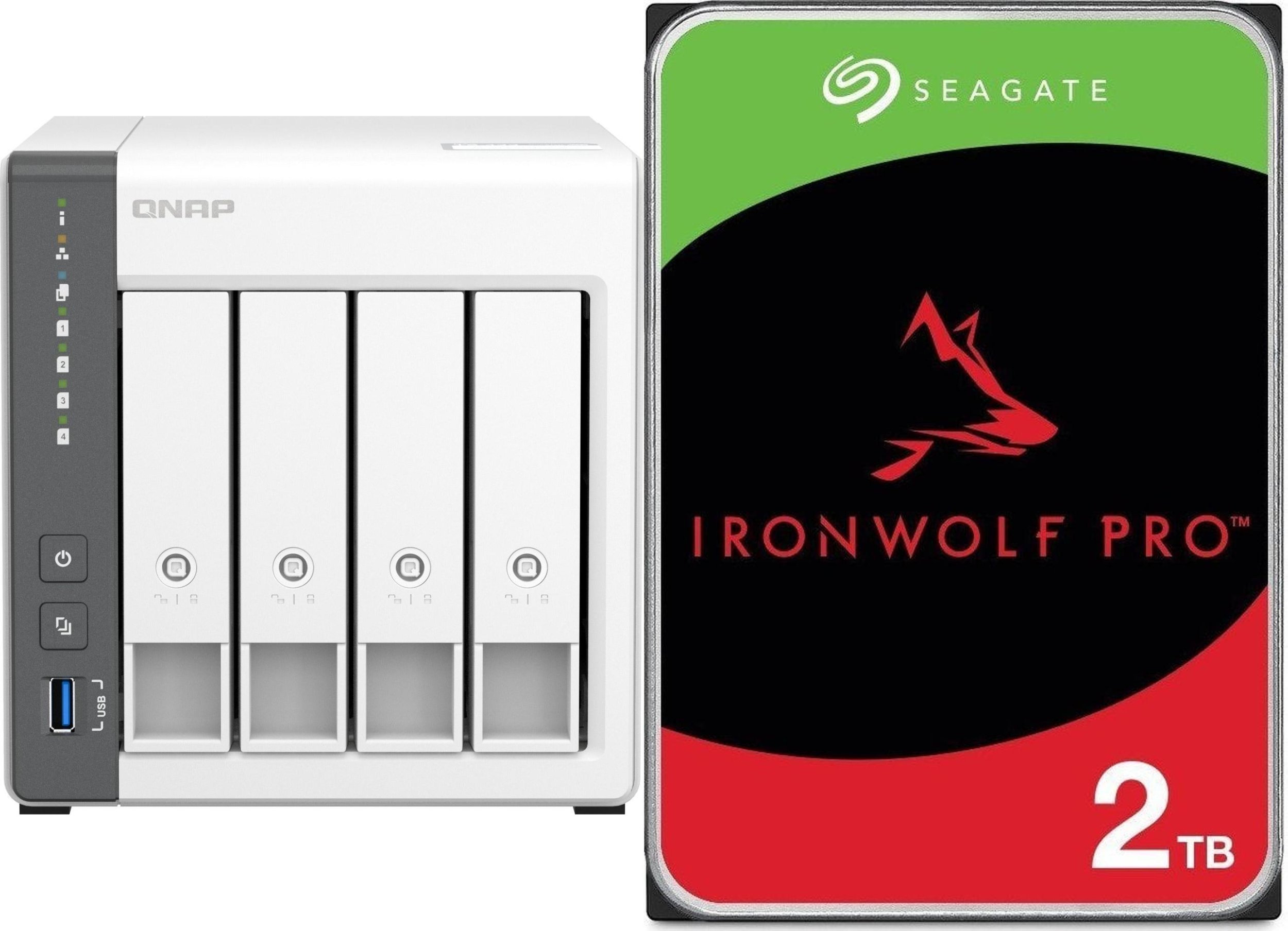 Server NAS QNAP TS-433-4G, 4GB RAM, 2TB HDD Seagate IronWolf