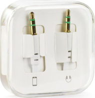 Kabllo audio Partner Tele.com, Jack 3.5mm në Jack 3.5mm, 1m, e bardhë