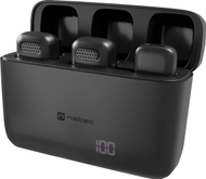 Сет микрофони Natec Hopper, за iPhone Lightning, компактен, црн