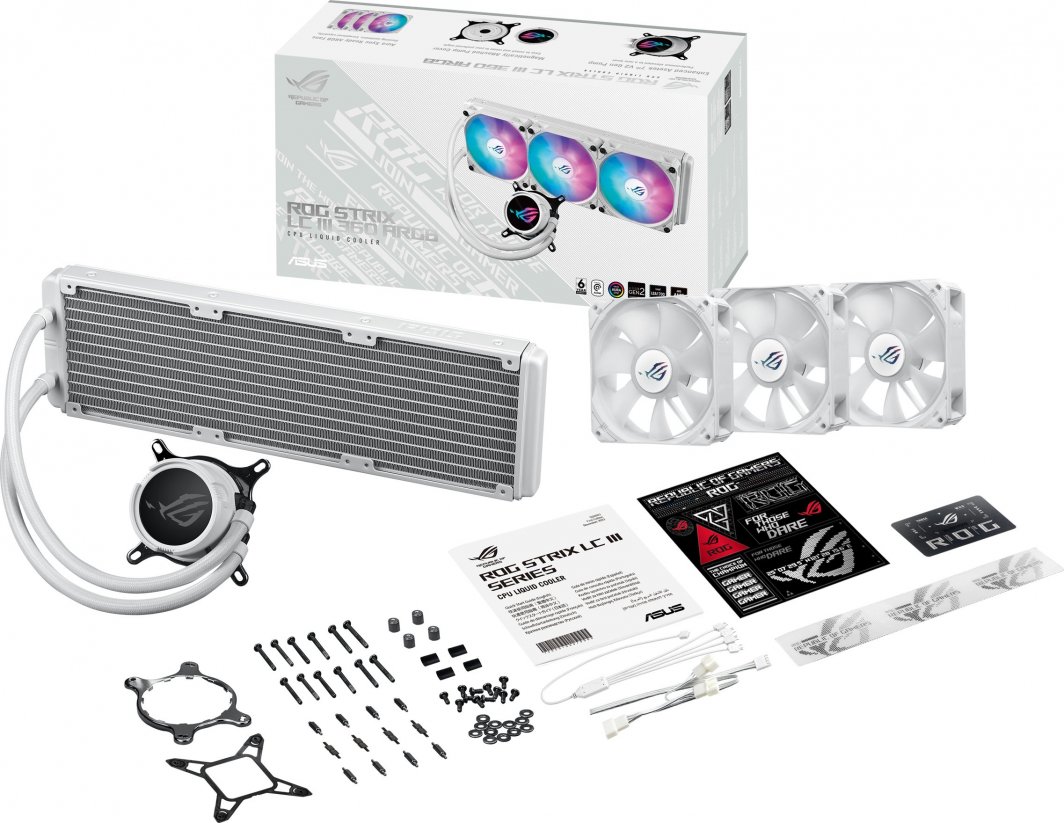 Ftohës për procesor ASUS ROG Strix LC III 360 ARGB, White Edition, 360mm