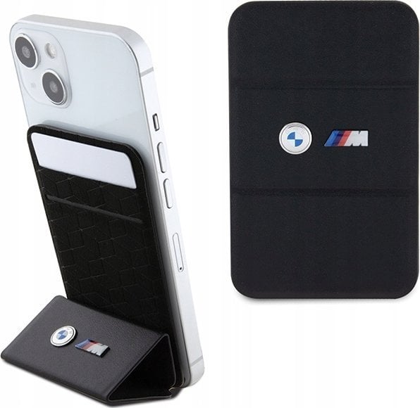 Portofol me MagSafe BMW Wallet Card Slot Stand Case BMWCSMMPGK M Edition, mbajtës kartelash, me stand, i zi